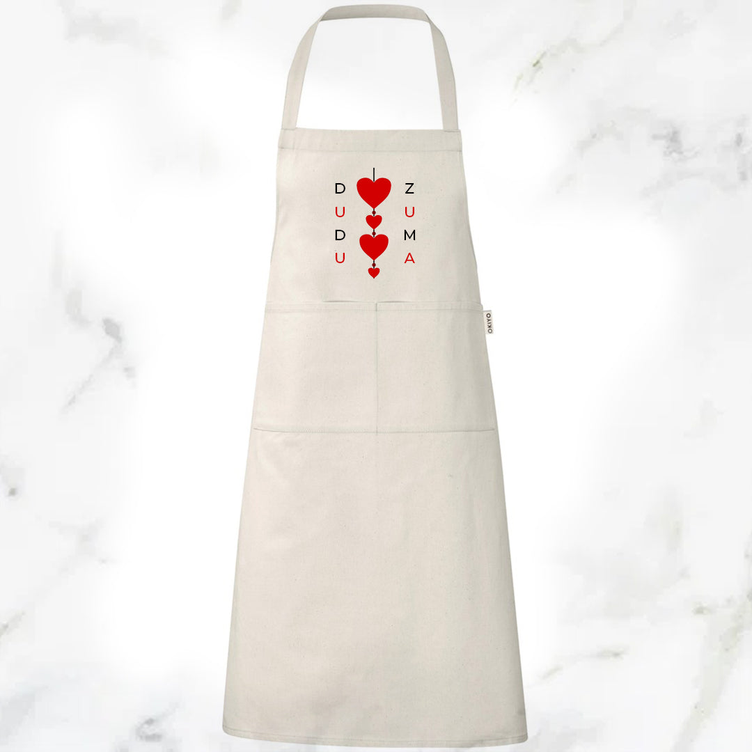 Pure Cotton Apron - Hearts + Name
