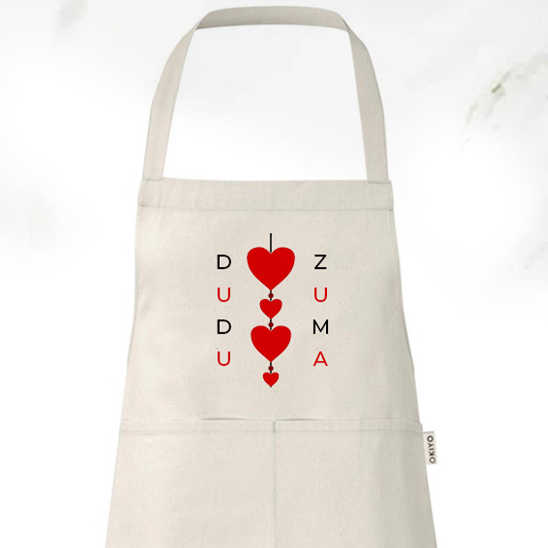 Pure Cotton Apron - Hearts + Name