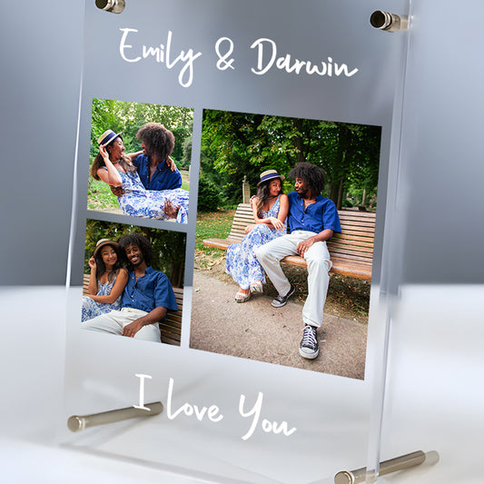 Personalised Acrylic Photos - Couple Photos + Names