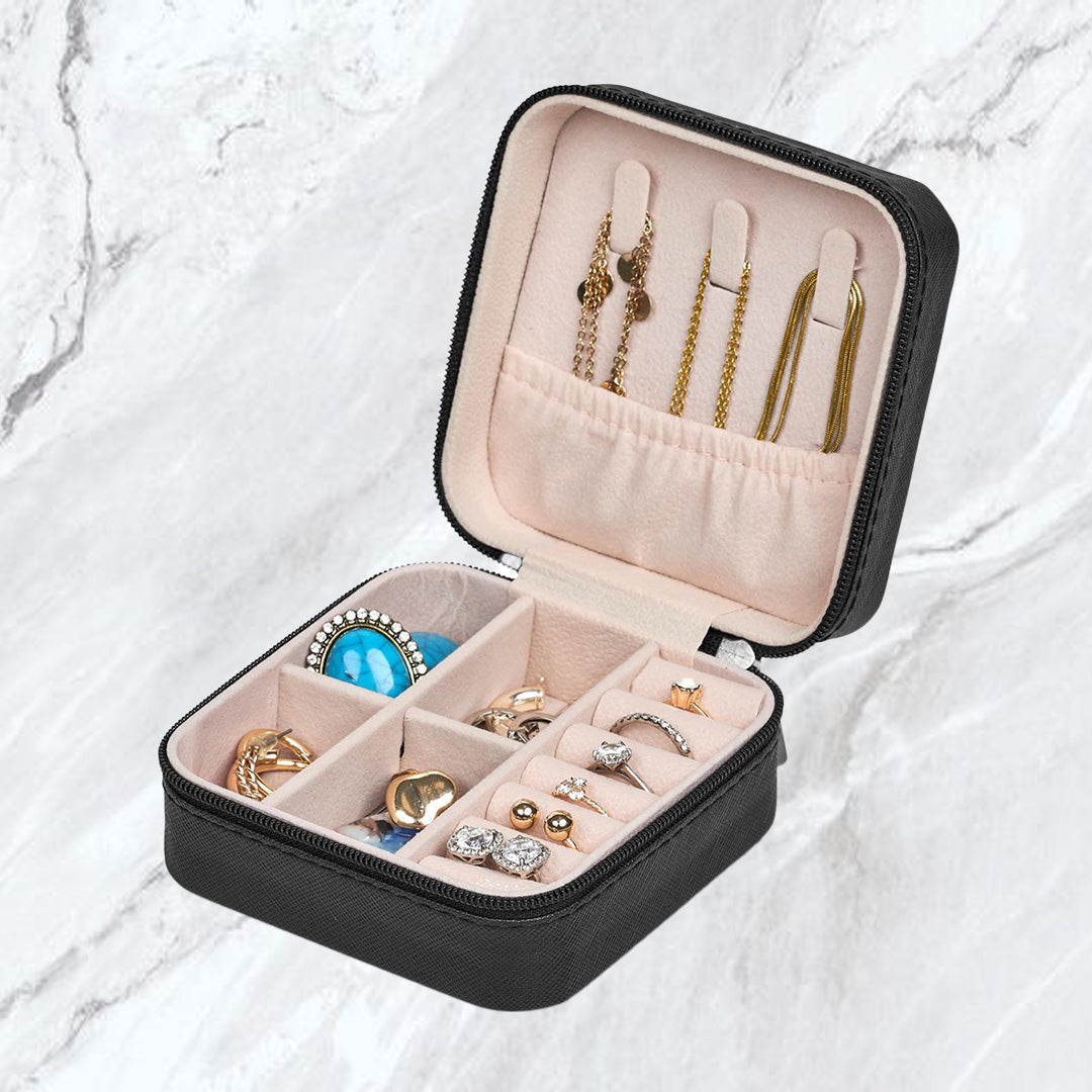 Elegance Travel Jewellery Box - Diamond + Name