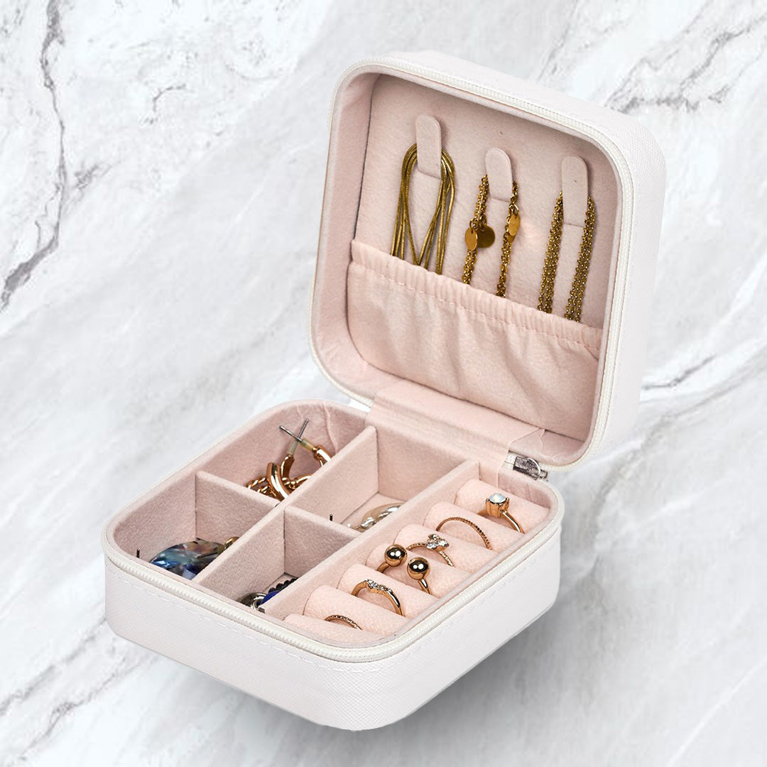 Elegance Travel Jewellery Box - Diamond + Name