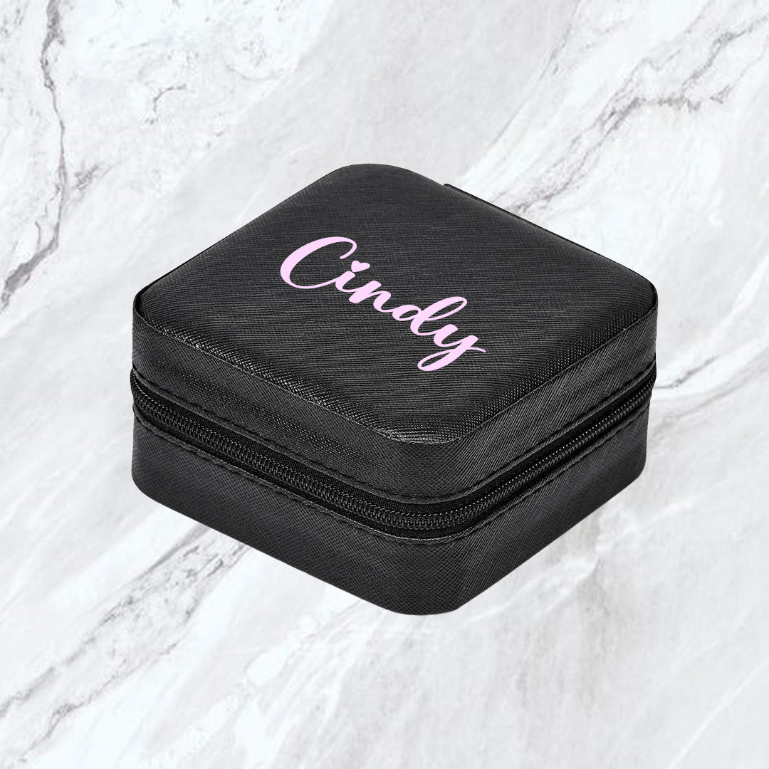 Elegance Travel Jewellery Box - Name + Heart