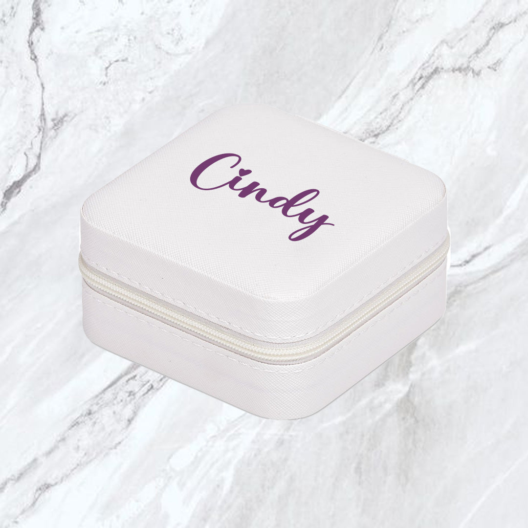 Elegance Travel Jewellery Box - Name + Heart