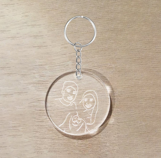 Personalised Classy Keyring - Family Photo