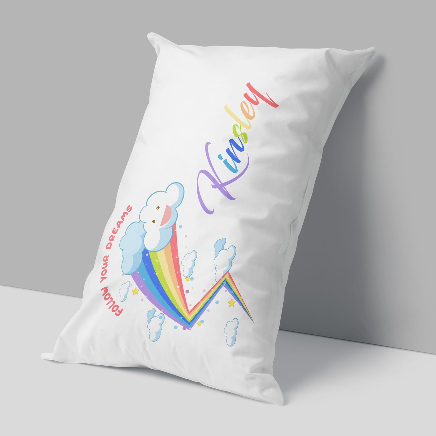 Personalised Power Rainbow Pillowcase - Name
