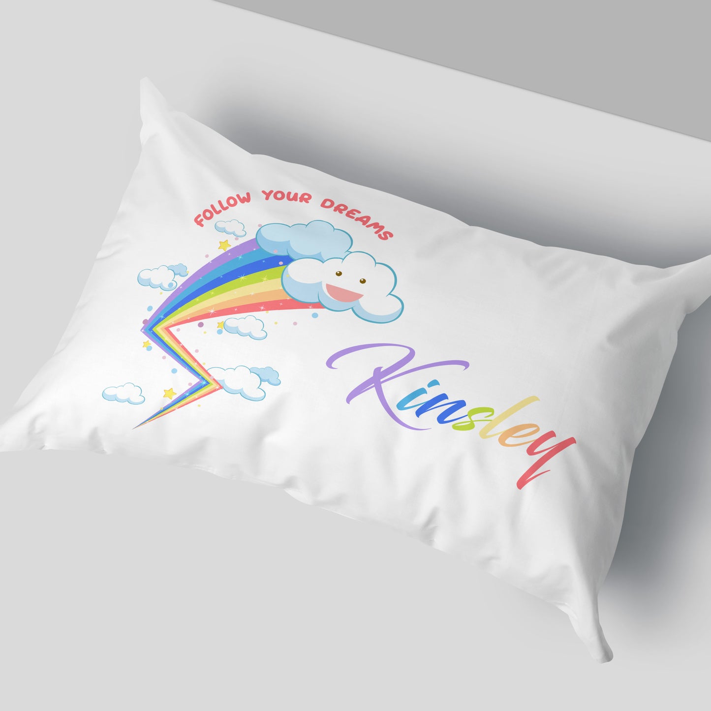 Personalised Power Rainbow Pillowcase - Name