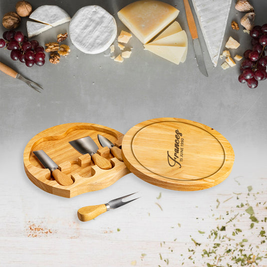 Personalised Ava Cheese Board Set Message - Name + Date