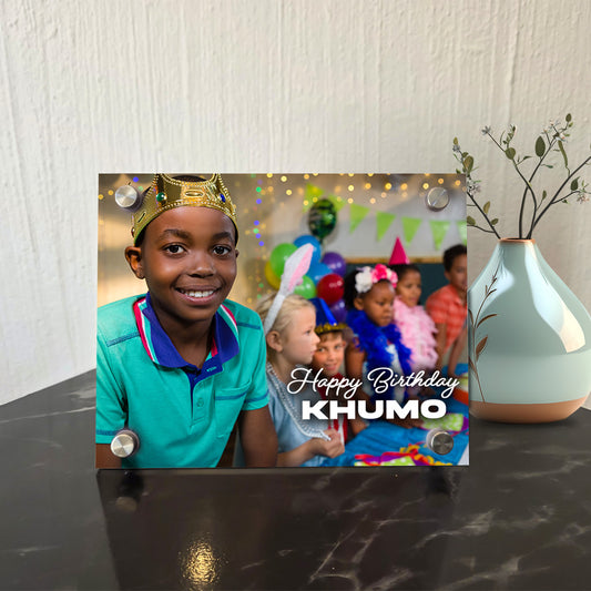 Personalised Acrylic Frame - Happy Birthday + Photo