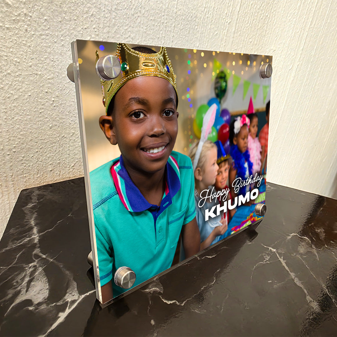 Personalised Acrylic Frame - Happy Birthday + Photo