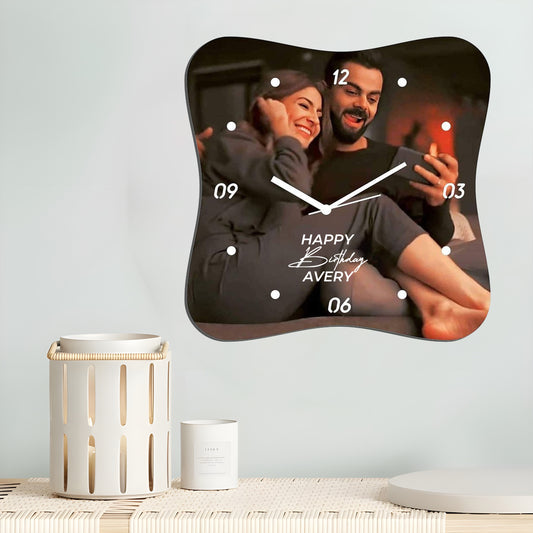 Persomalised Wall Clock - Happy Birthday + Photo