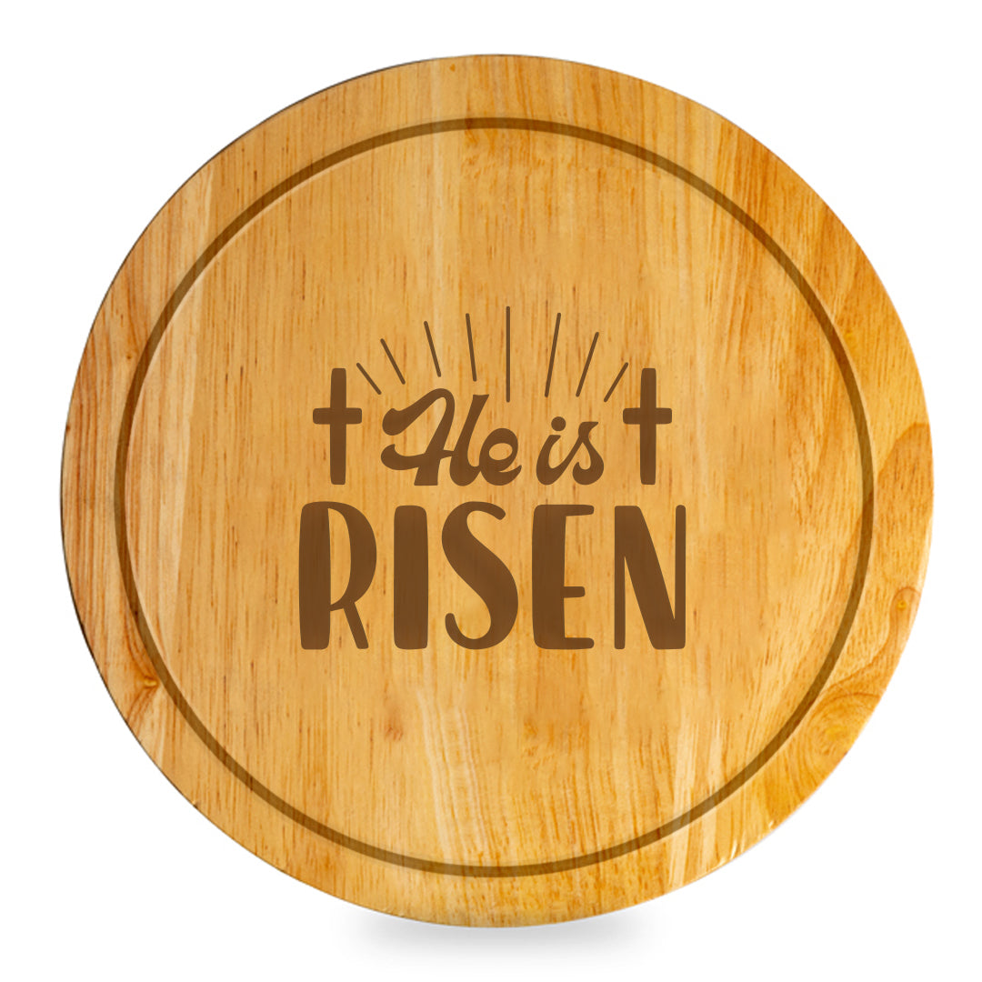 Personalised Ava Cheese Board Set Message - He is Risen