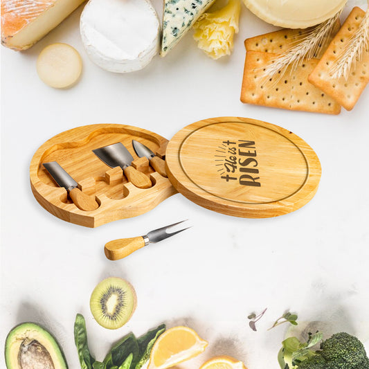 Personalised Ava Cheese Board Set Message - He is Risen