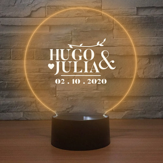Personalised LED Lamp - Couple Names
