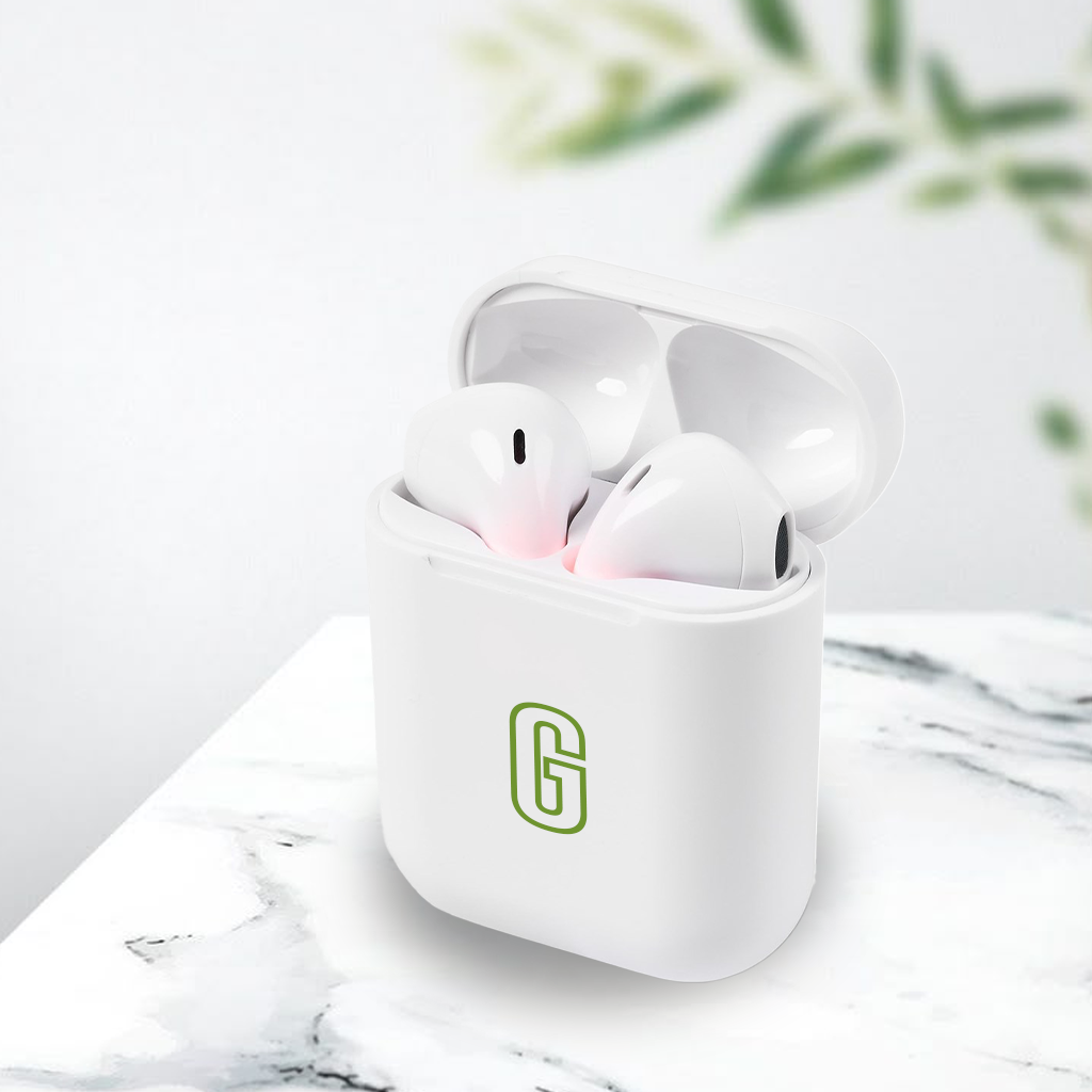 Personalised Inferno True Wireless Earbuds - Green Initial