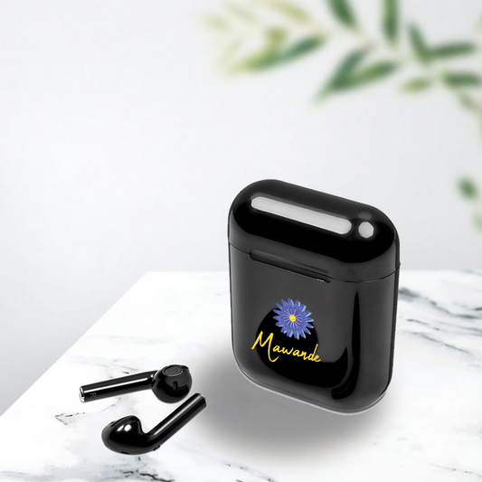 Personalised Inferno True Wireless Earbuds - Flower + Name