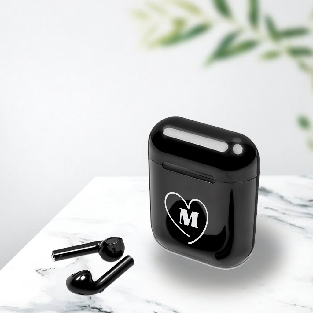 Personalised Inferno True Wireless Earbuds - Heart + Initial