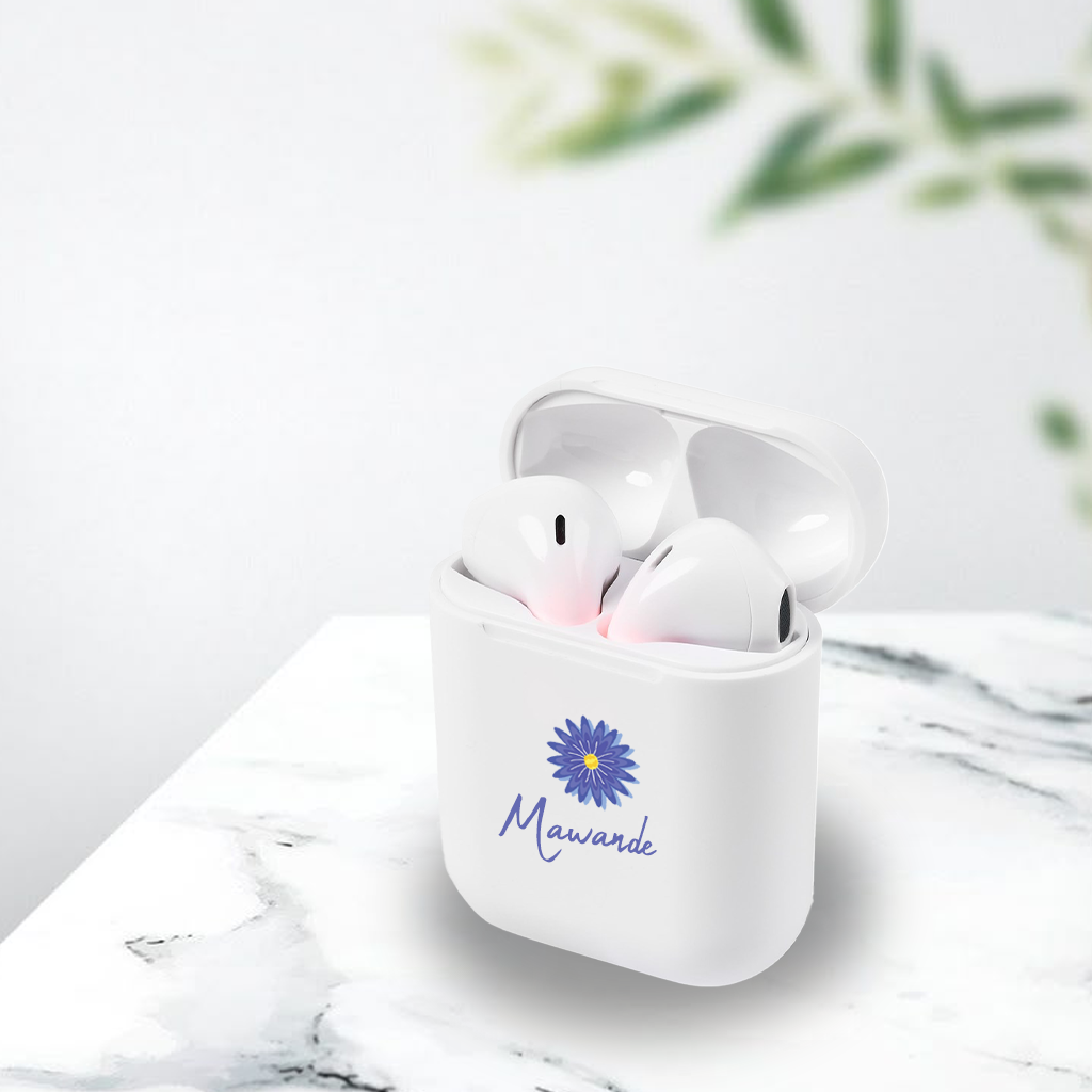 Personalised Inferno True Wireless Earbuds - Flower + Name