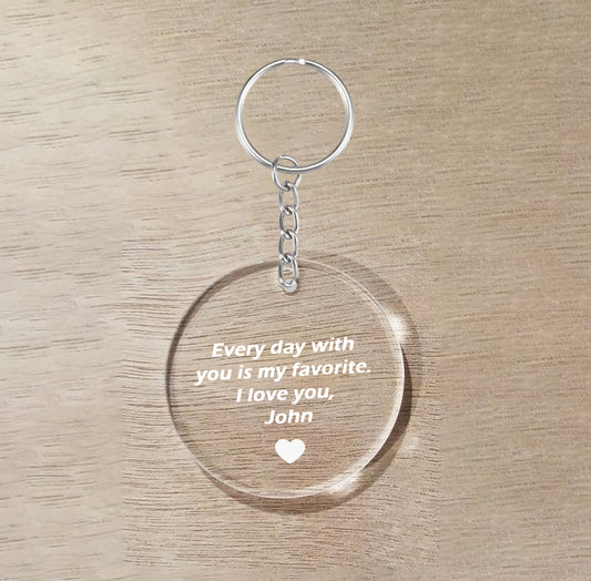 Personalised Classy Keyring - Message + Name