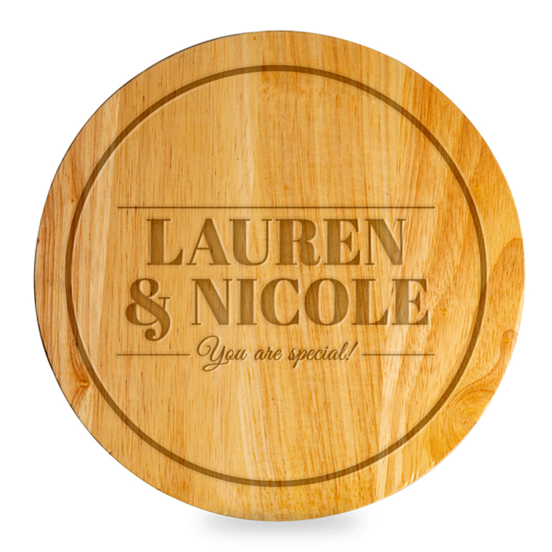 Personalized Isadora Cheese Board Set Names + Message