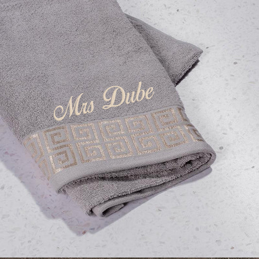 Personalised Deluxe Bath Towel Mr & Mrs