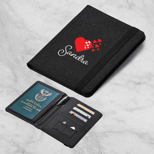 Personalised Heart Passport Travel Wallet