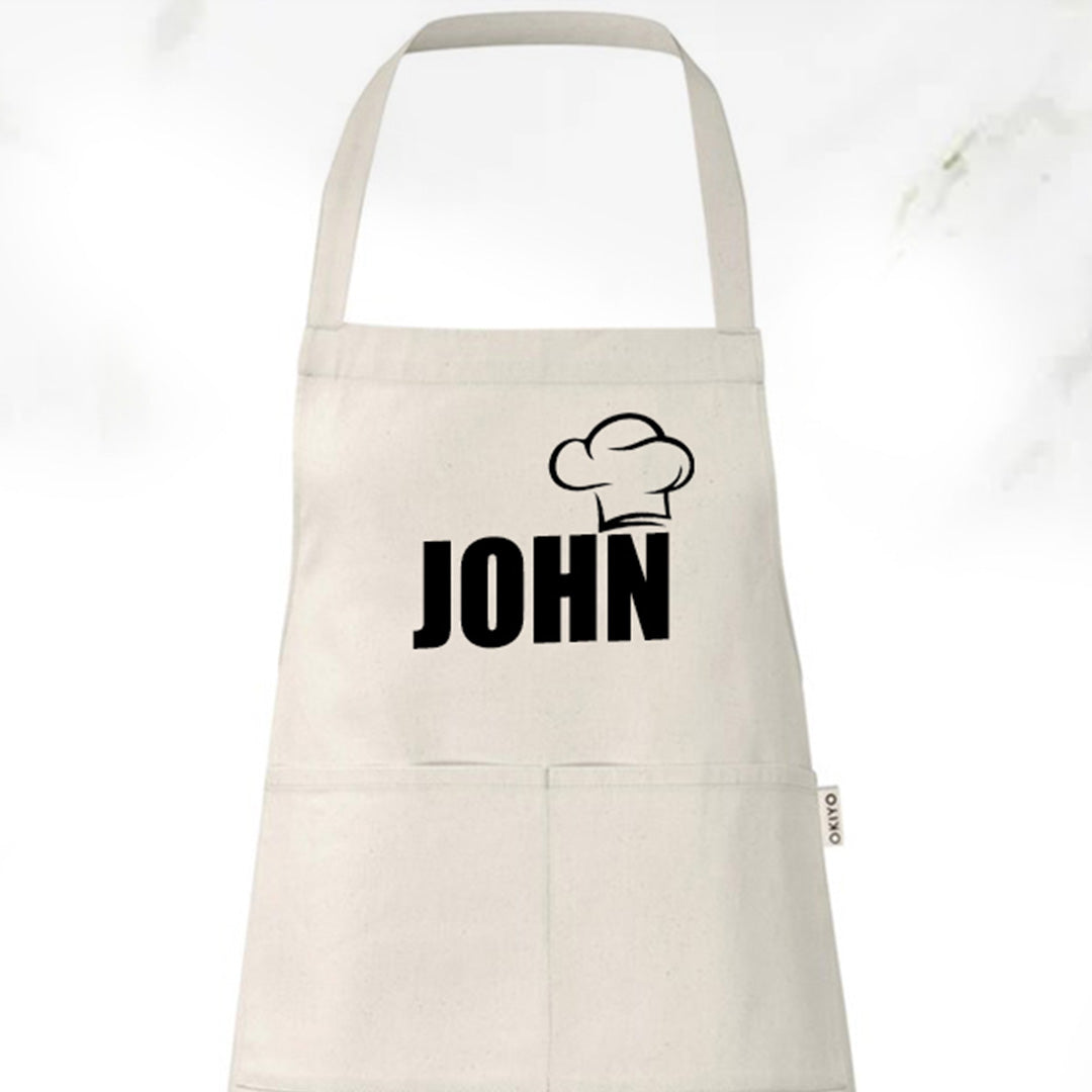 Pure Cotton Apron - chef Hat + Name