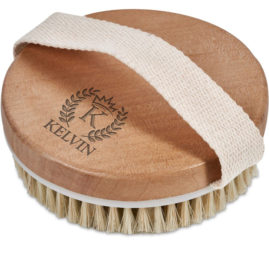 Personalised Glow Exfoliator & Massager - Name and Leaf