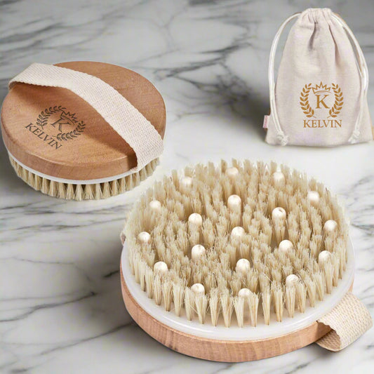 Personalised Glow Exfoliator & Massager - Name and Leaf