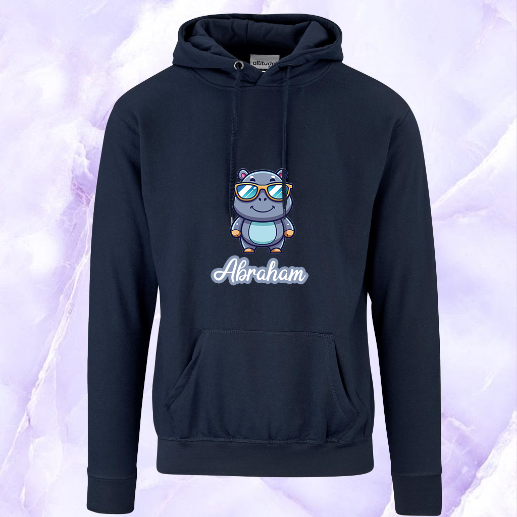 Personalised Hippo Hooded Sweater