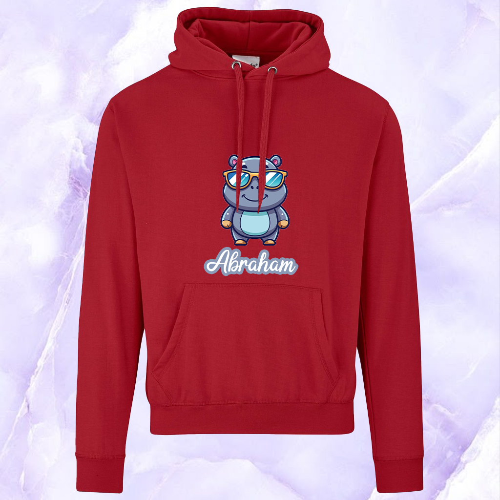 Personalised Hippo Hooded Sweater
