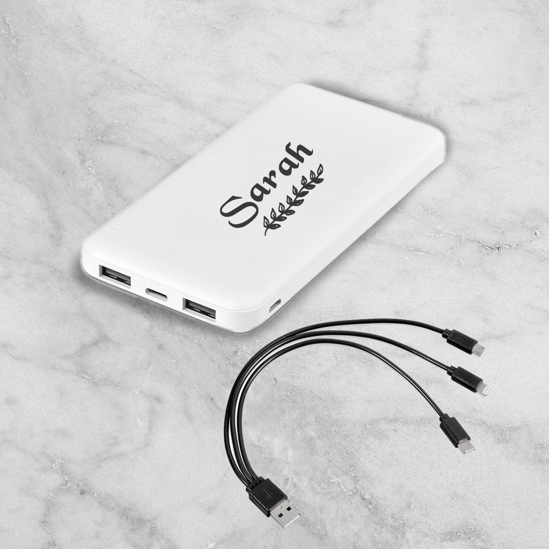 PowerSlim 10 Compact Power Bank – Leafy Name (10,000mAh)