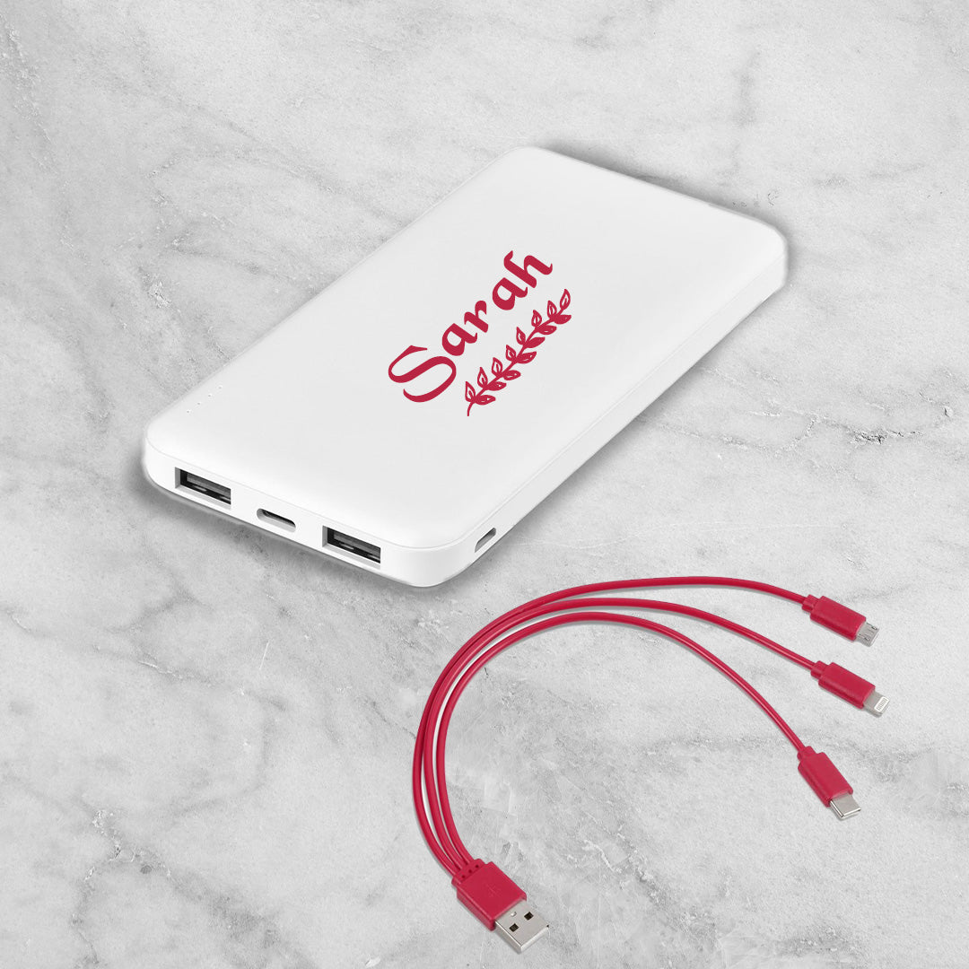 PowerSlim 10 Compact Power Bank – Leafy Name (10,000mAh)