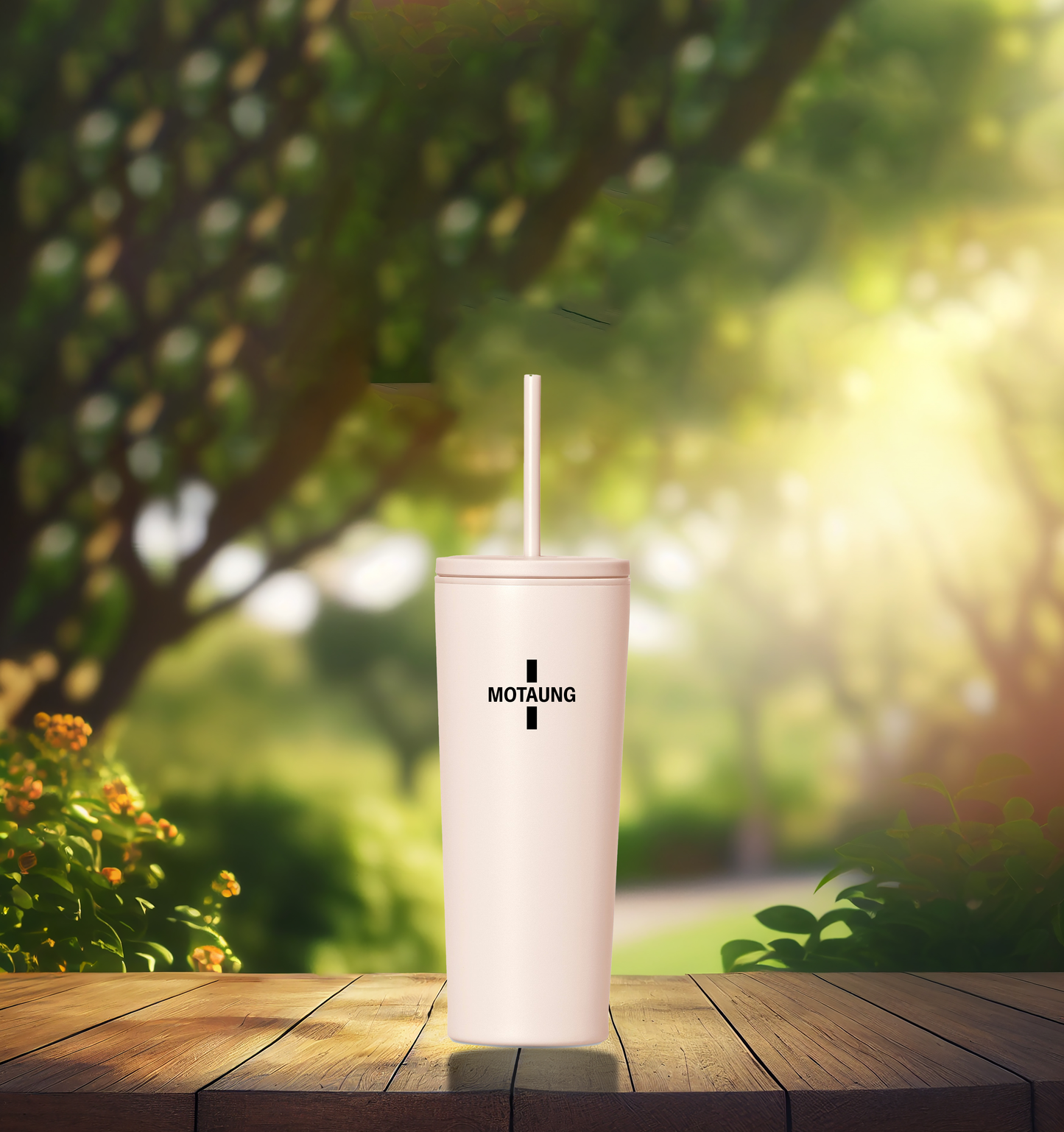 Elevate Stainless Steel & Plastic Double-Wall Tumbler & Straw - Name