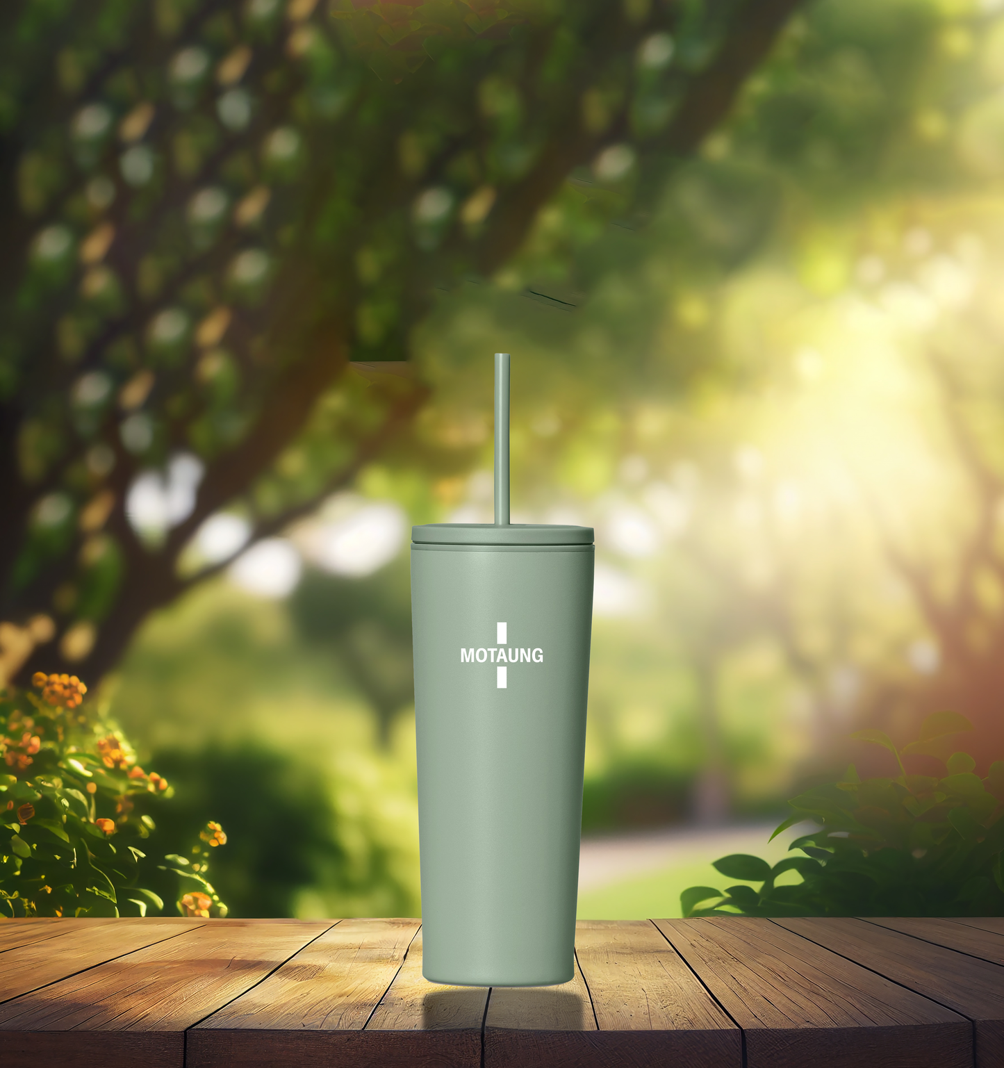 Elevate Stainless Steel & Plastic Double-Wall Tumbler & Straw - Name
