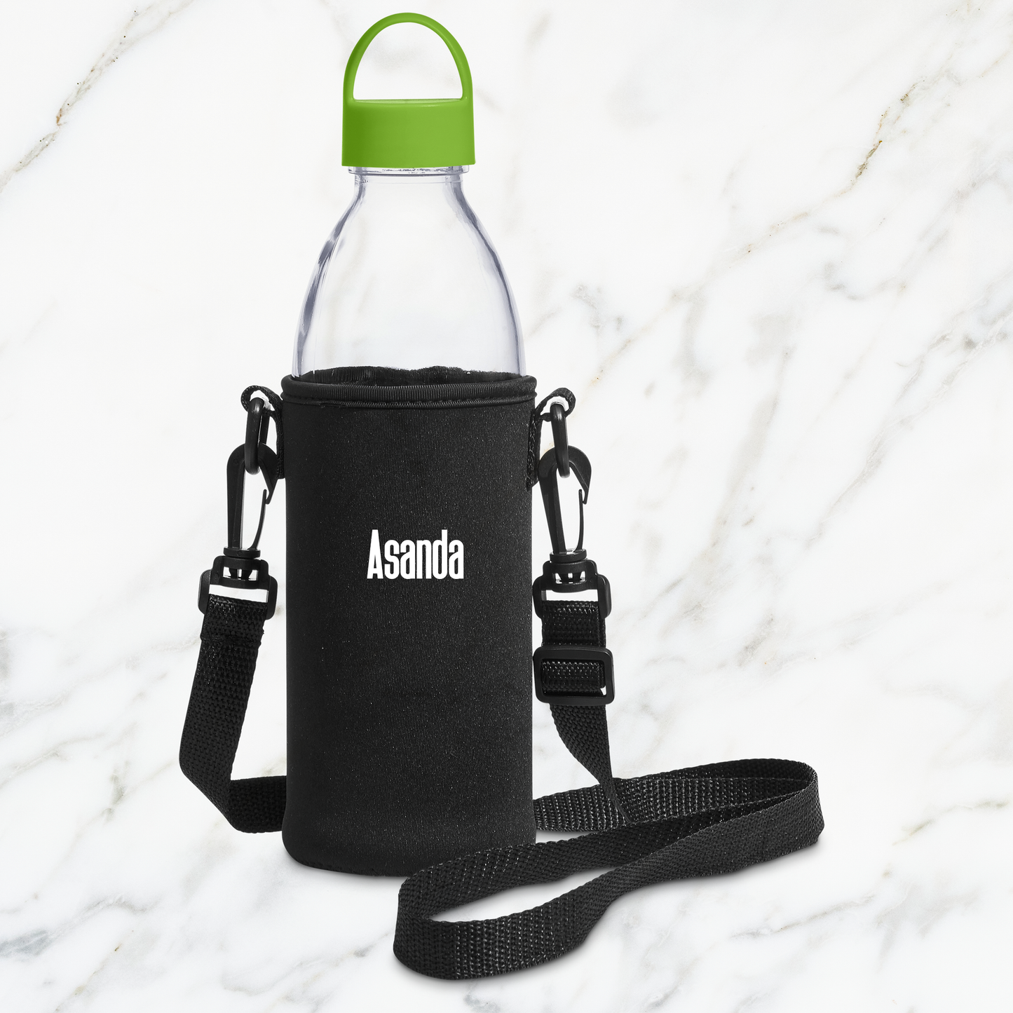 Hands-Free Aqua Glass Water Bottle - Name Only