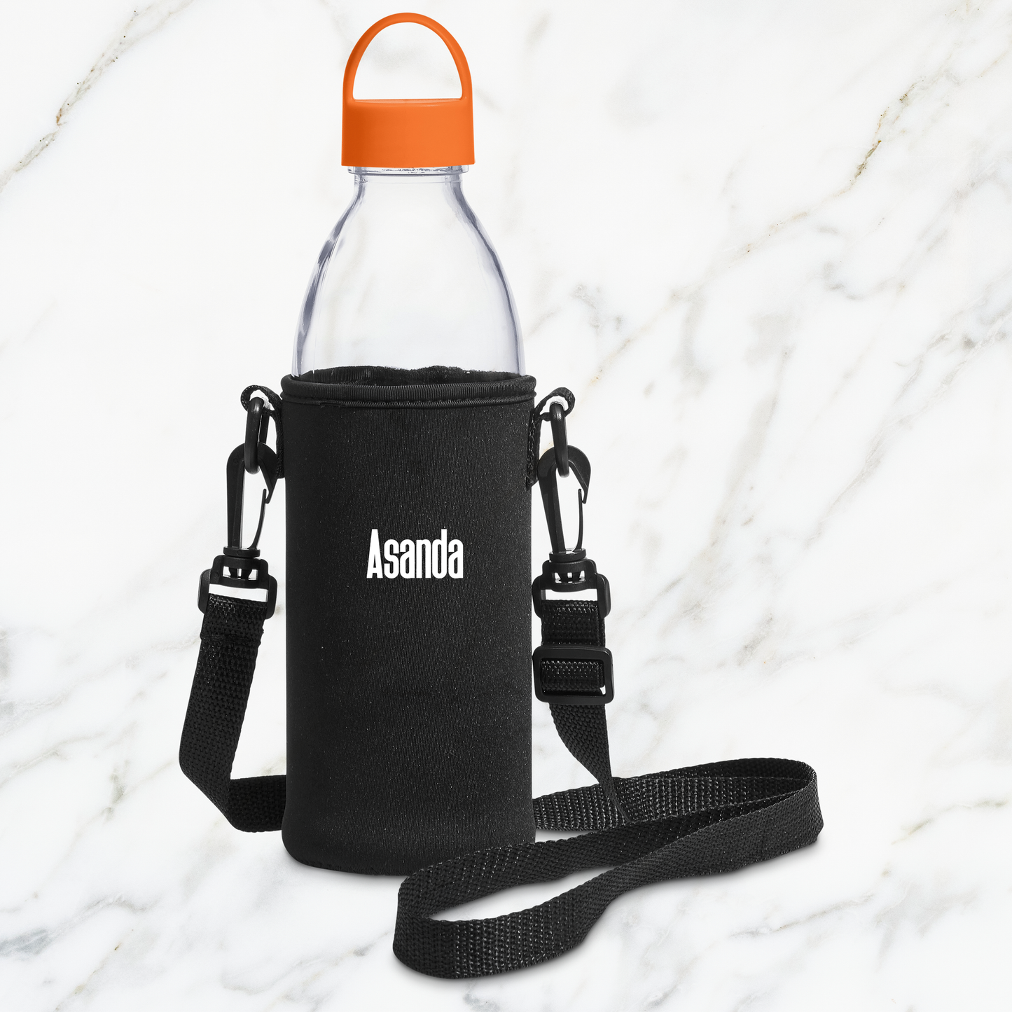 Hands-Free Aqua Glass Water Bottle - Name Only