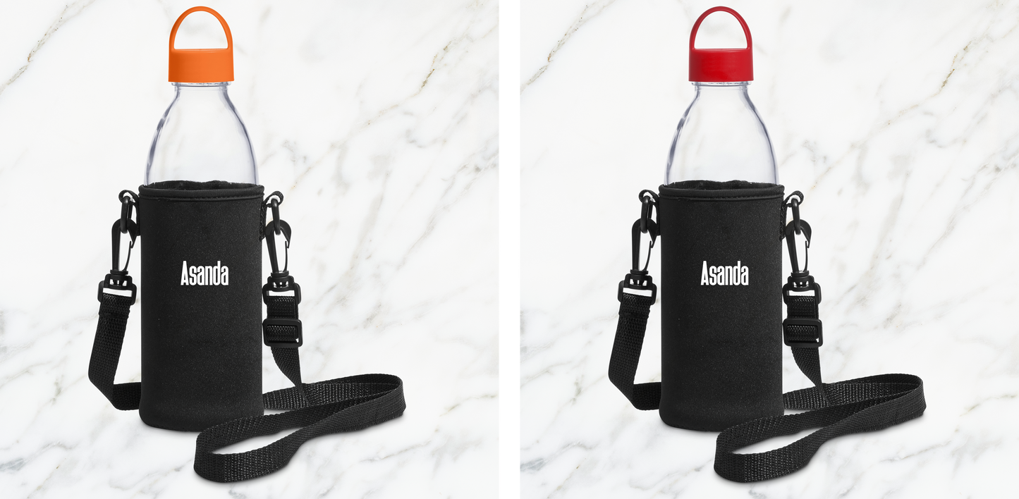 Hands-Free Aqua Glass Water Bottle - Name Only
