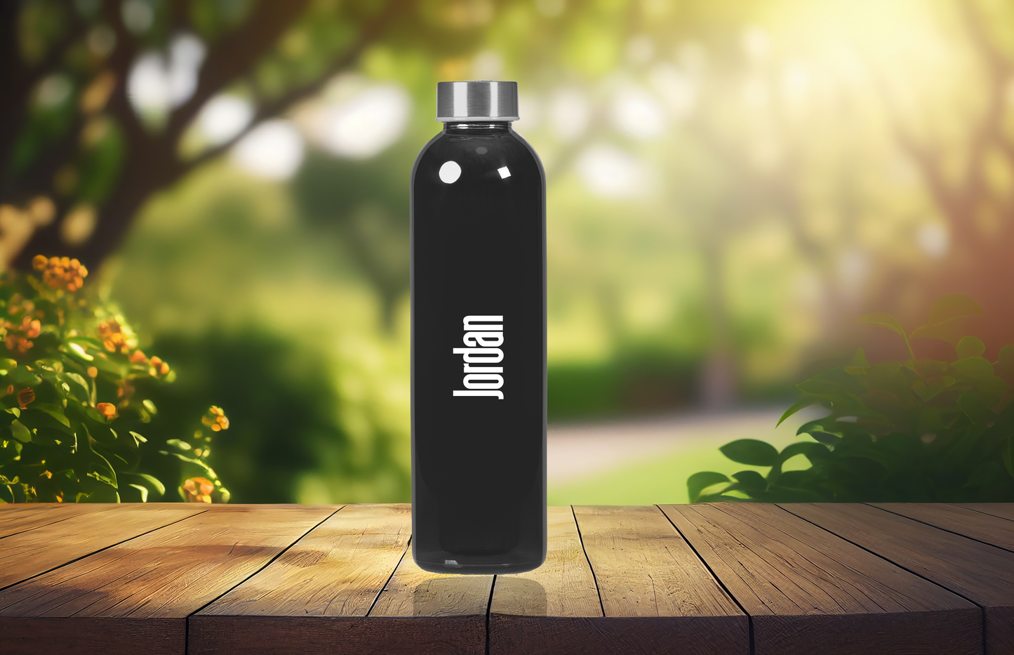 Serenity Glass Water Bottle - Name Only