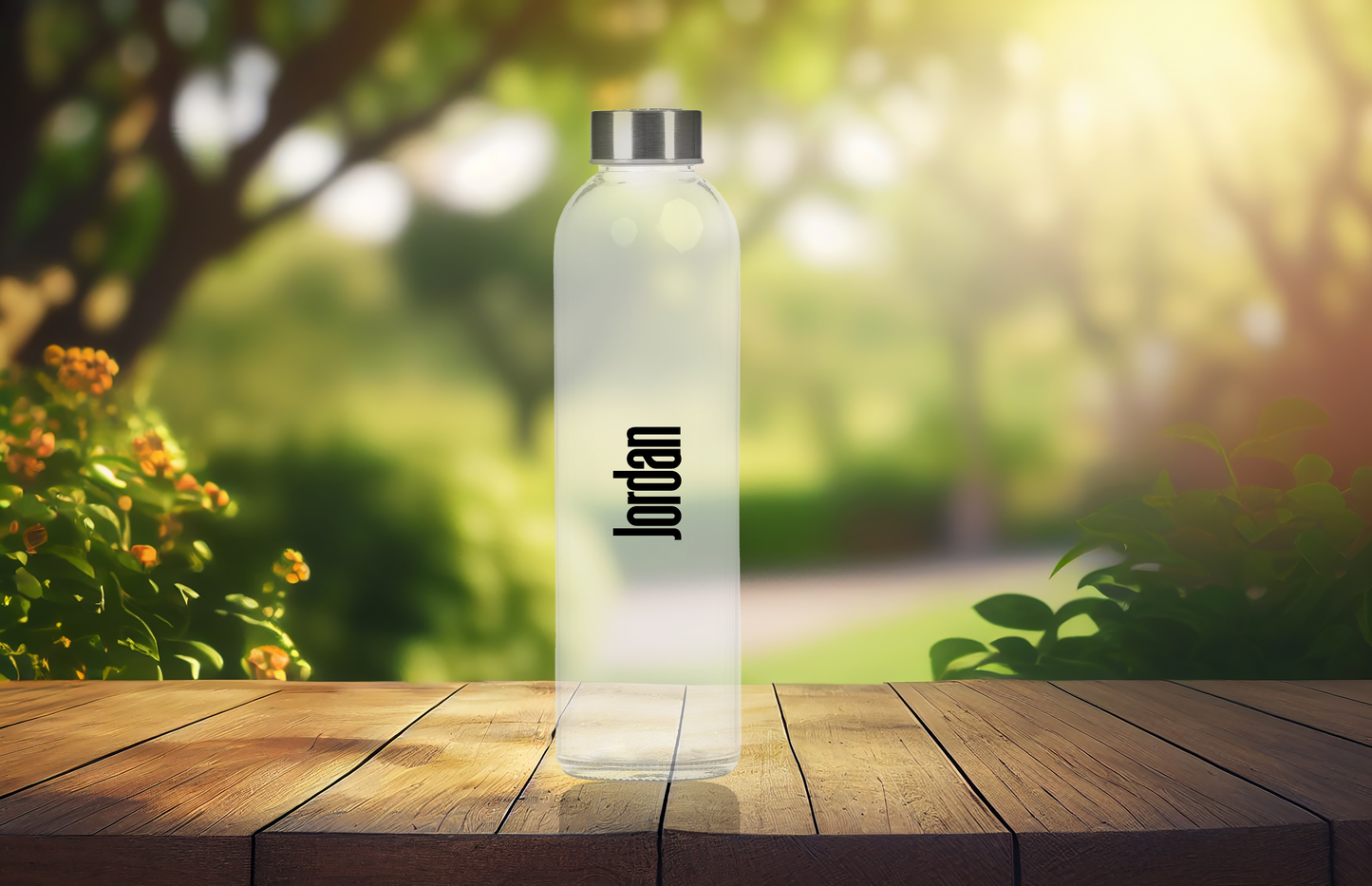 Serenity Glass Water Bottle - Name Only