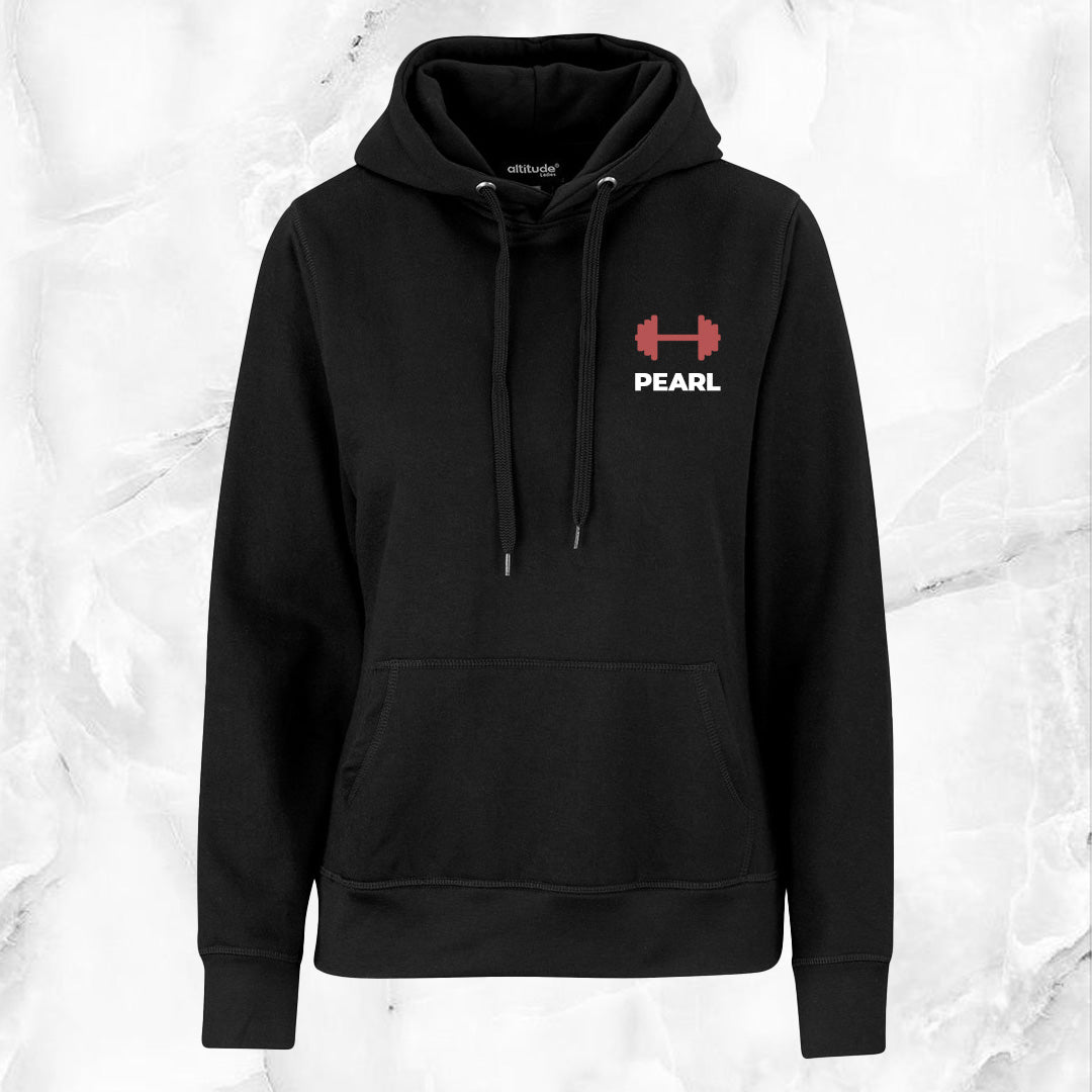 Ladies EverEssence Hoodie - Dumbbell + Name
