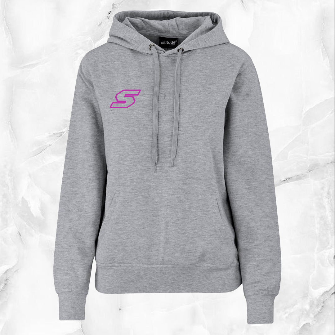 Ladies Essential Hooded Sweater - Pink Initial