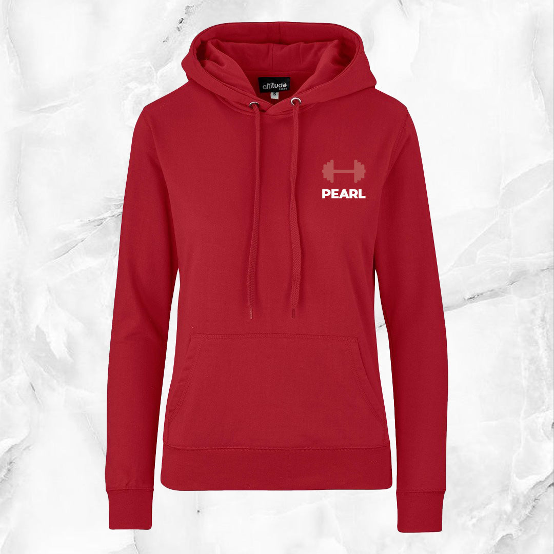 Ladies EverEssence Hoodie - Dumbbell + Name