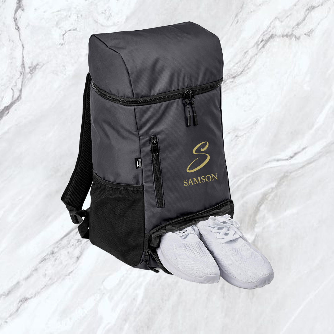 Venture Pro Water Resistant Backpack - Name + Initial (Gold)