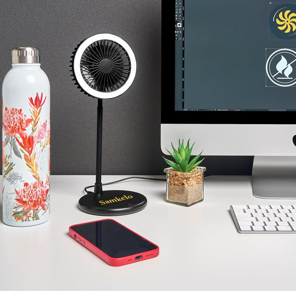 VentiGlow LED Ring Light Desk Fan