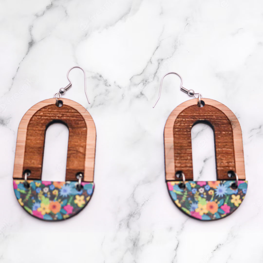 MDF Earrings Floral