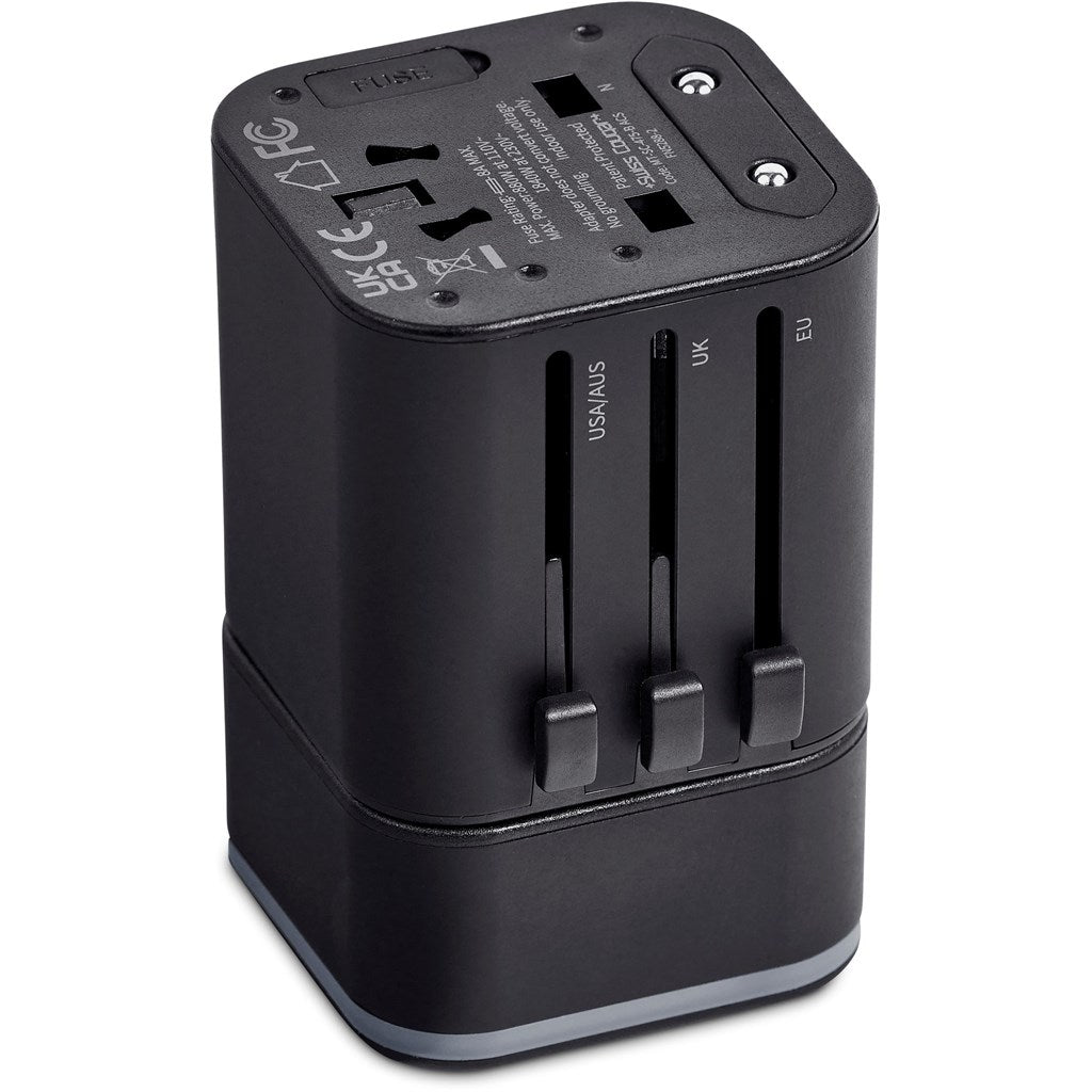 Personalised Geneva Pro Travel Adaptor - Initial + Name