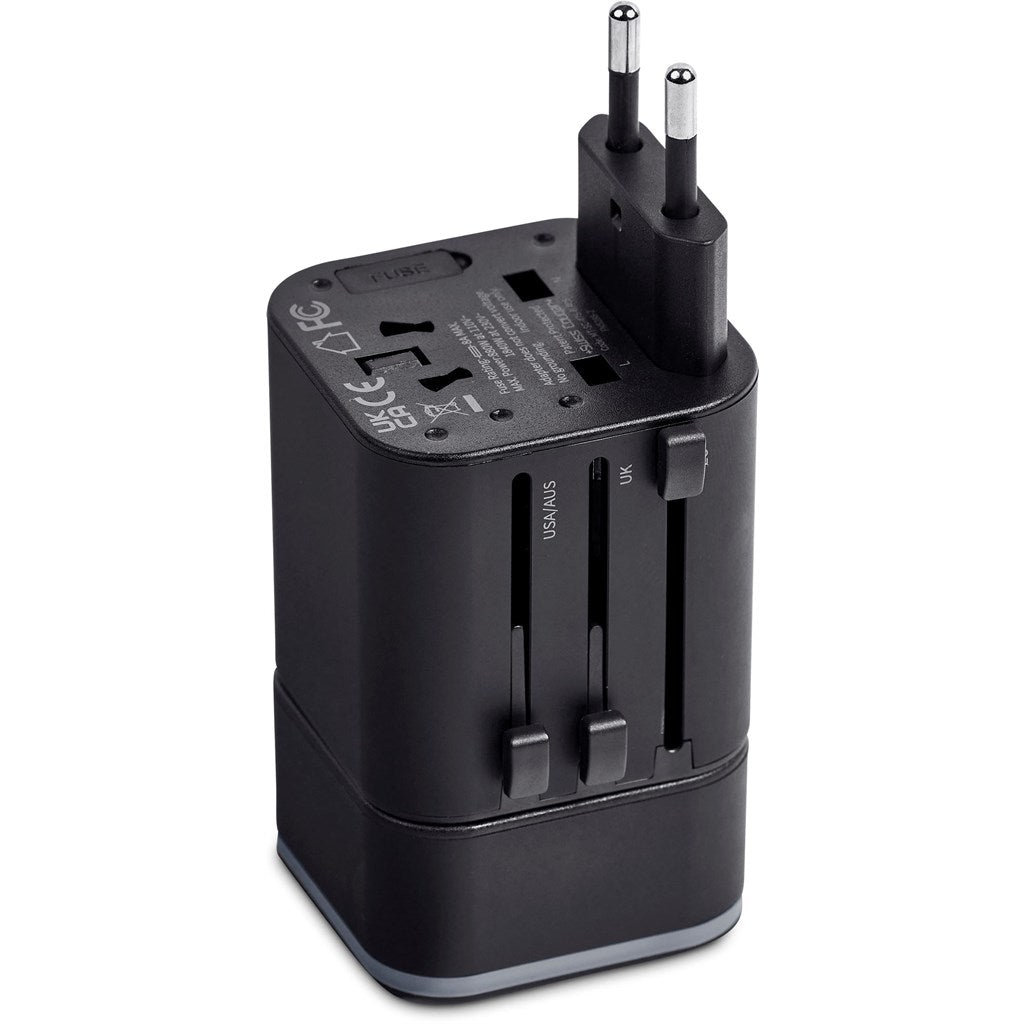 Personalised Geneva Pro Travel Adaptor - Initial + Name