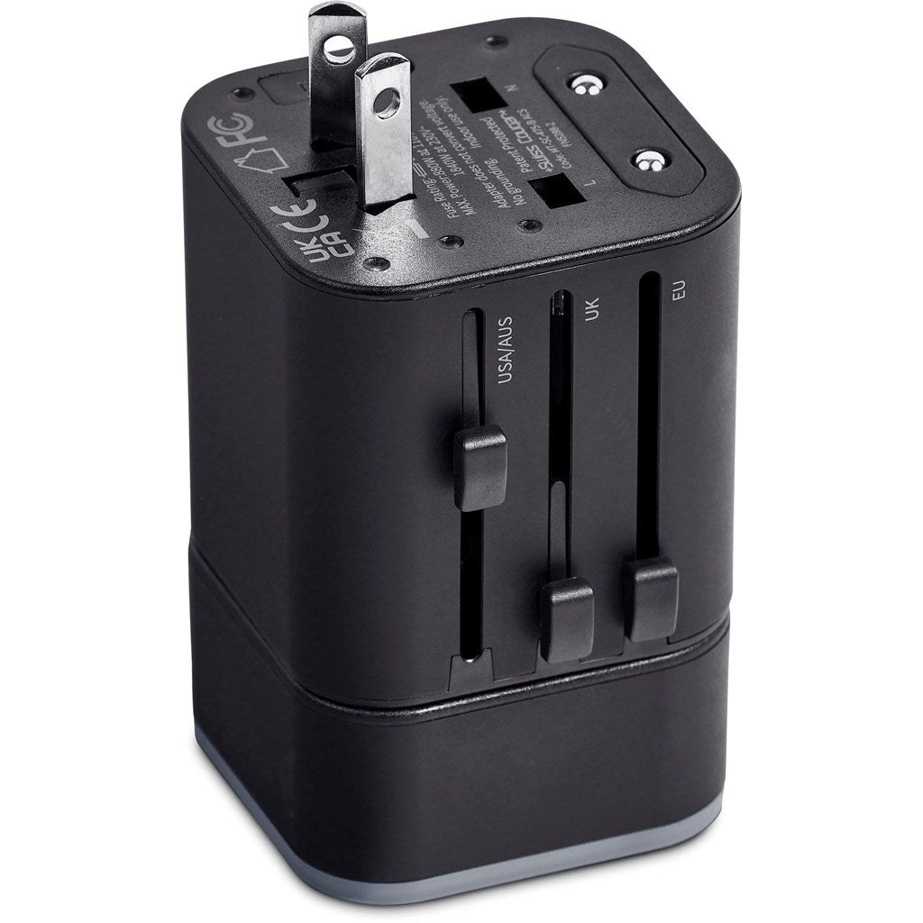 Personalised Geneva Pro Travel Adaptor - Initial + Name