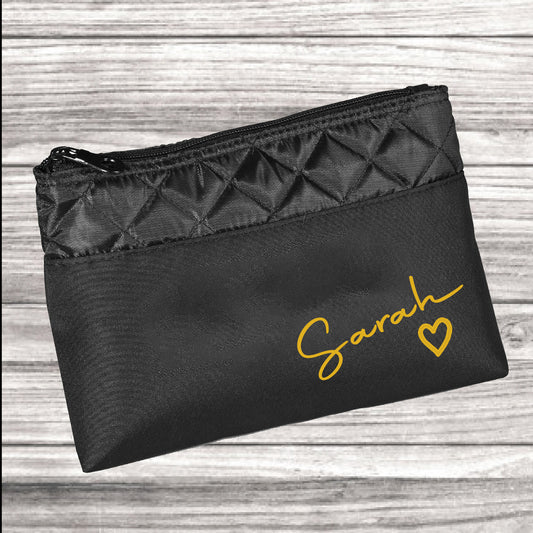 Personalised Heart Glam Cosmetic Bag