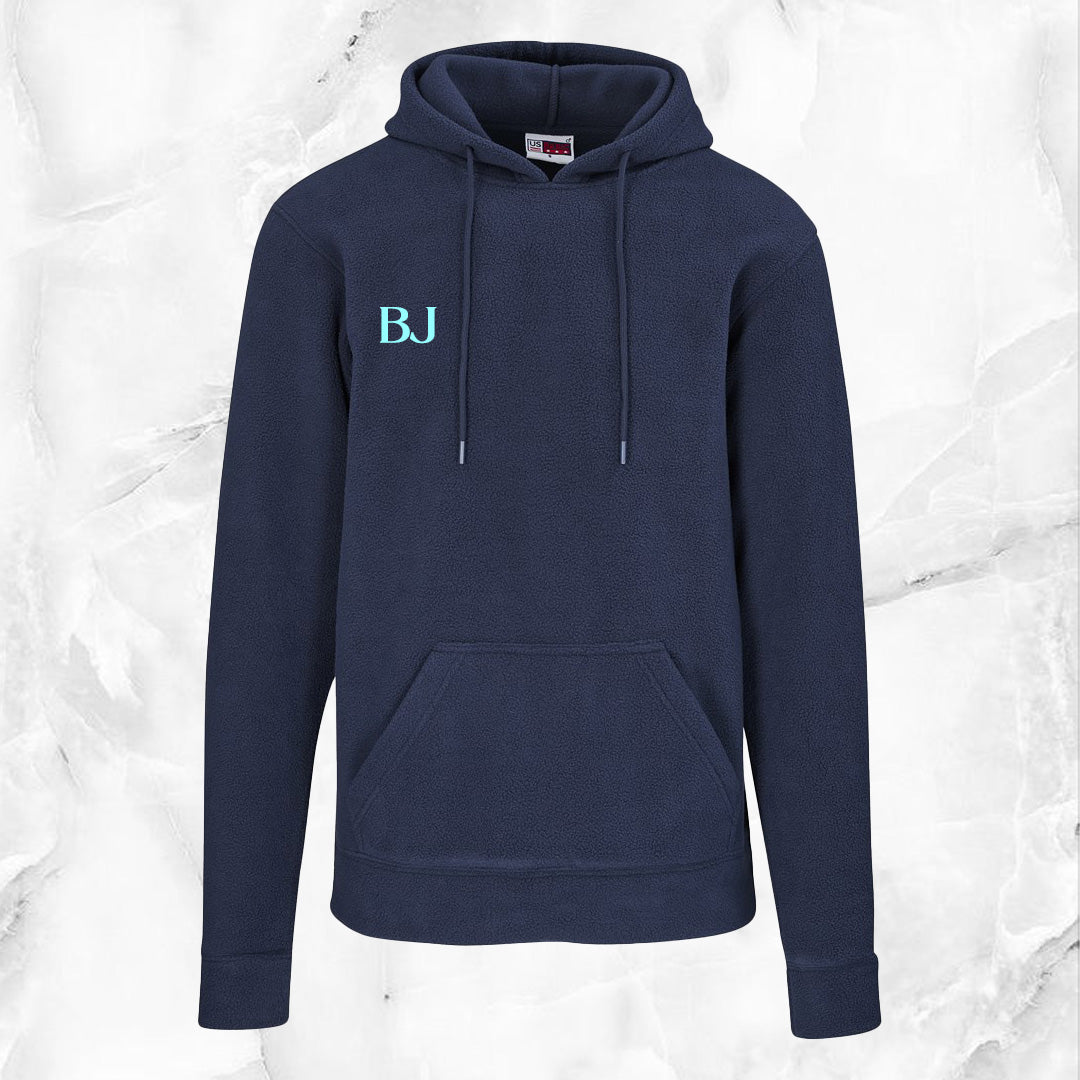 Mens Dawson Polar Fleece Hooded Sweater - Blue Initials